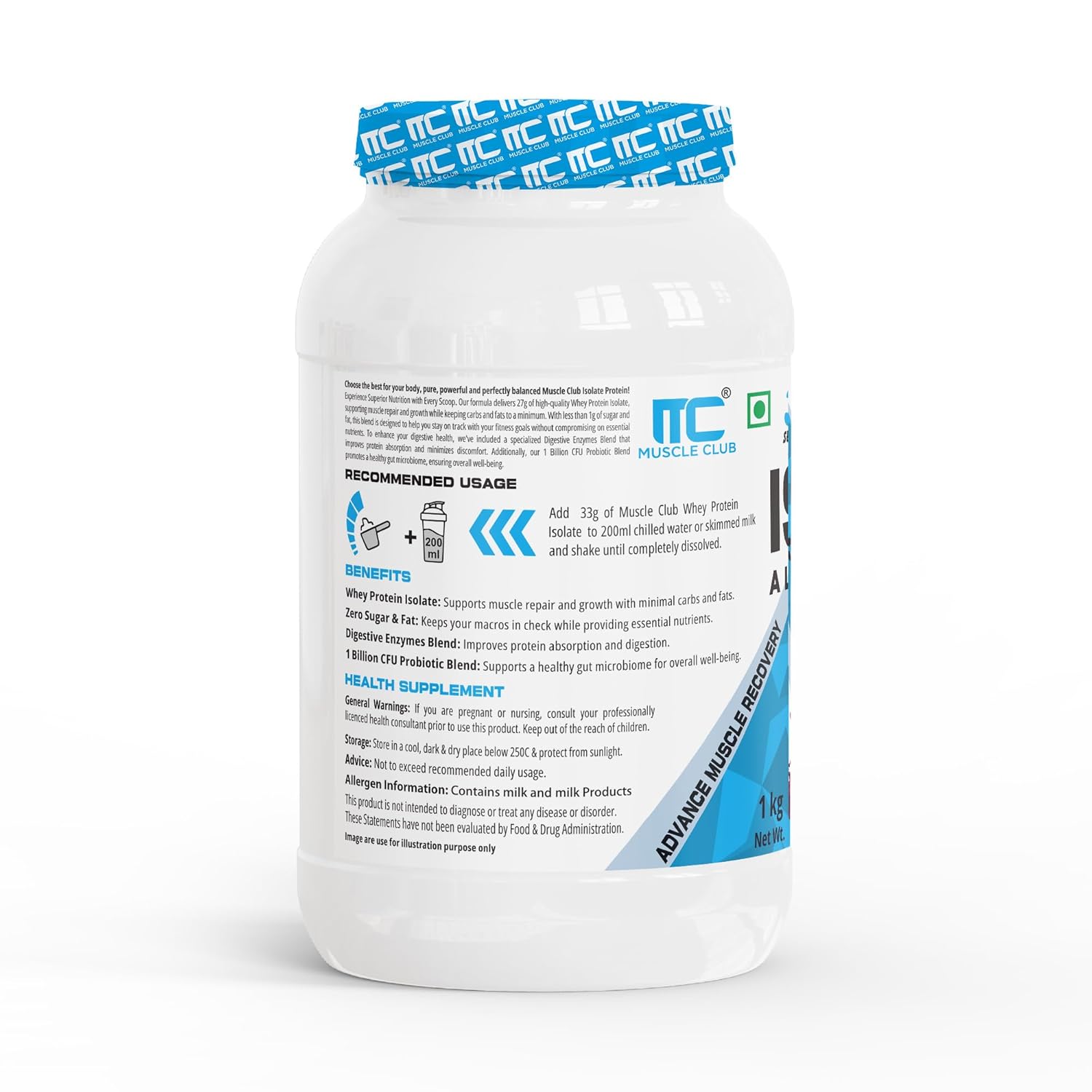 Muscle Club Isolate 100% Protein 1kg