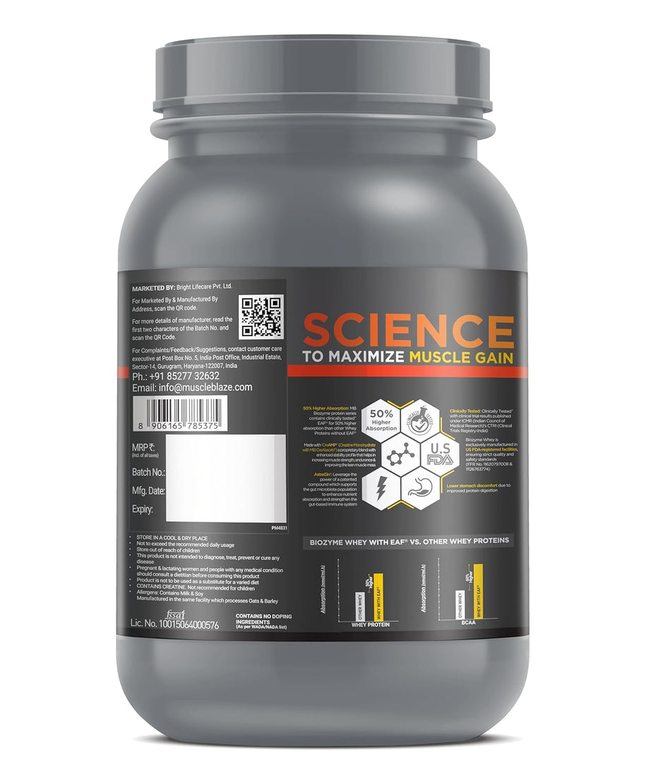 MuscleBlaze Biozyme Whey PR 1kg