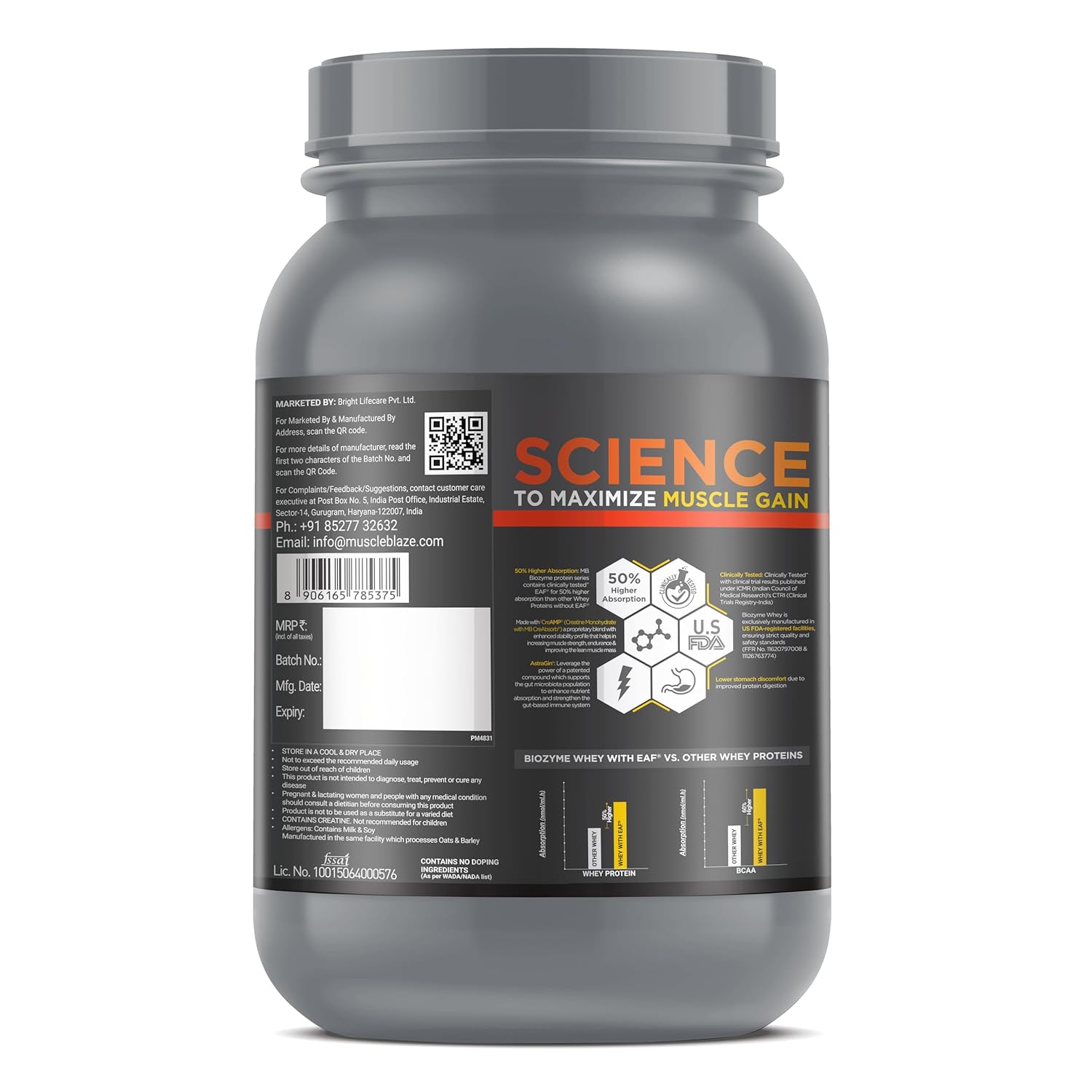MuscleBlaze Biozyme Whey PR 1kg