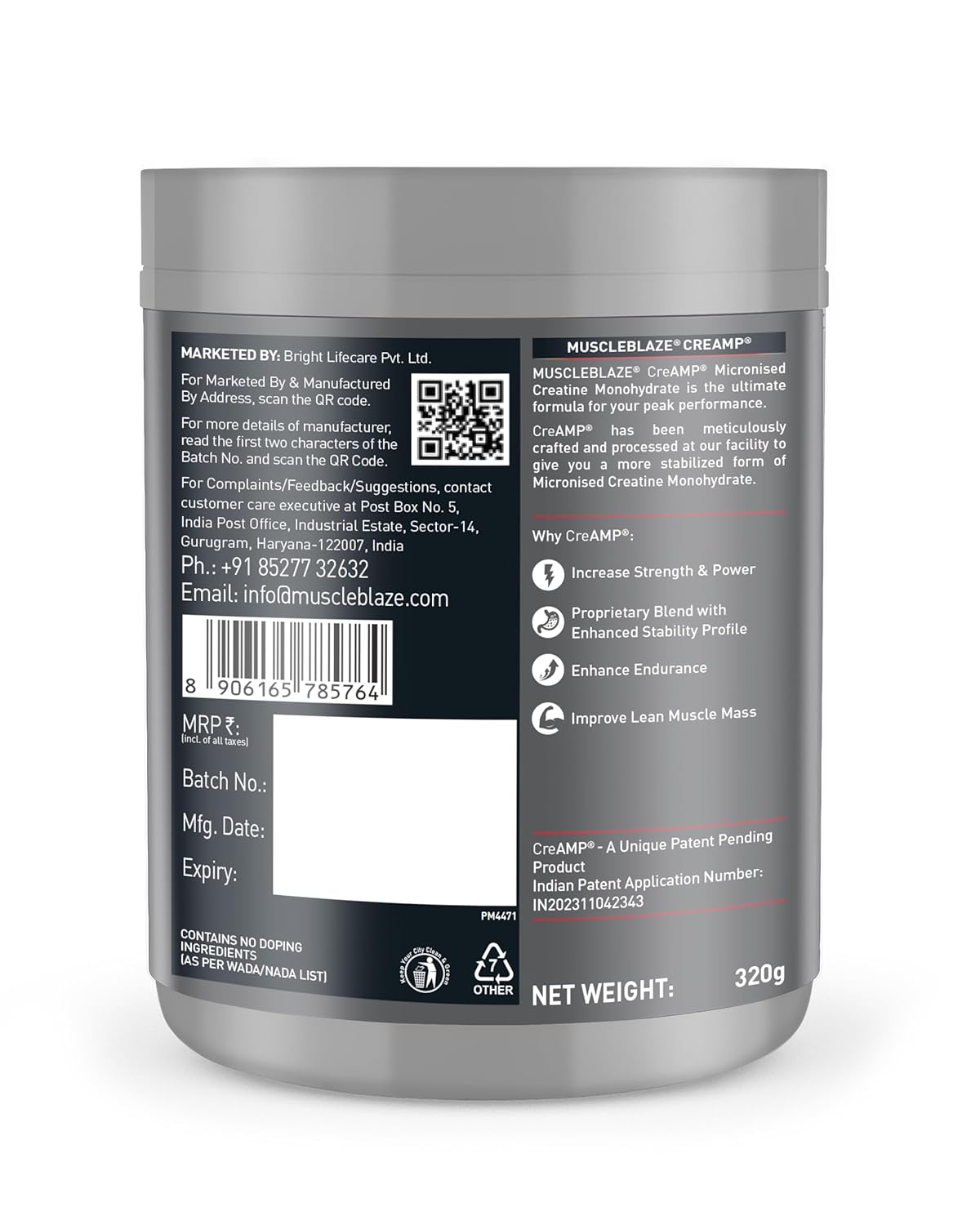 MuscleBlaze Creamp 280g