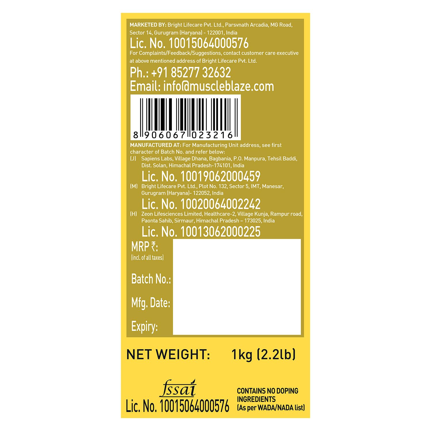 MuscleBlaze Whey Gold 1kg