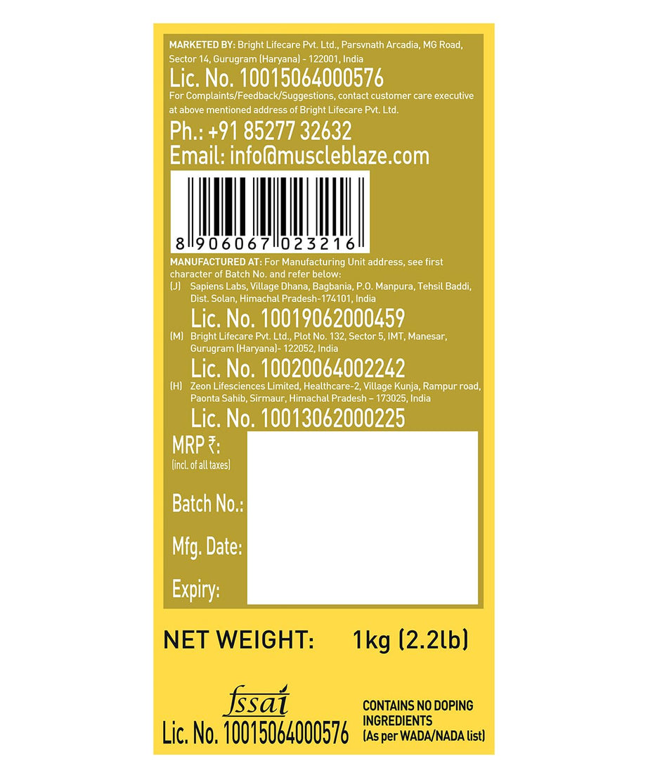 MuscleBlaze Whey Gold 1kg