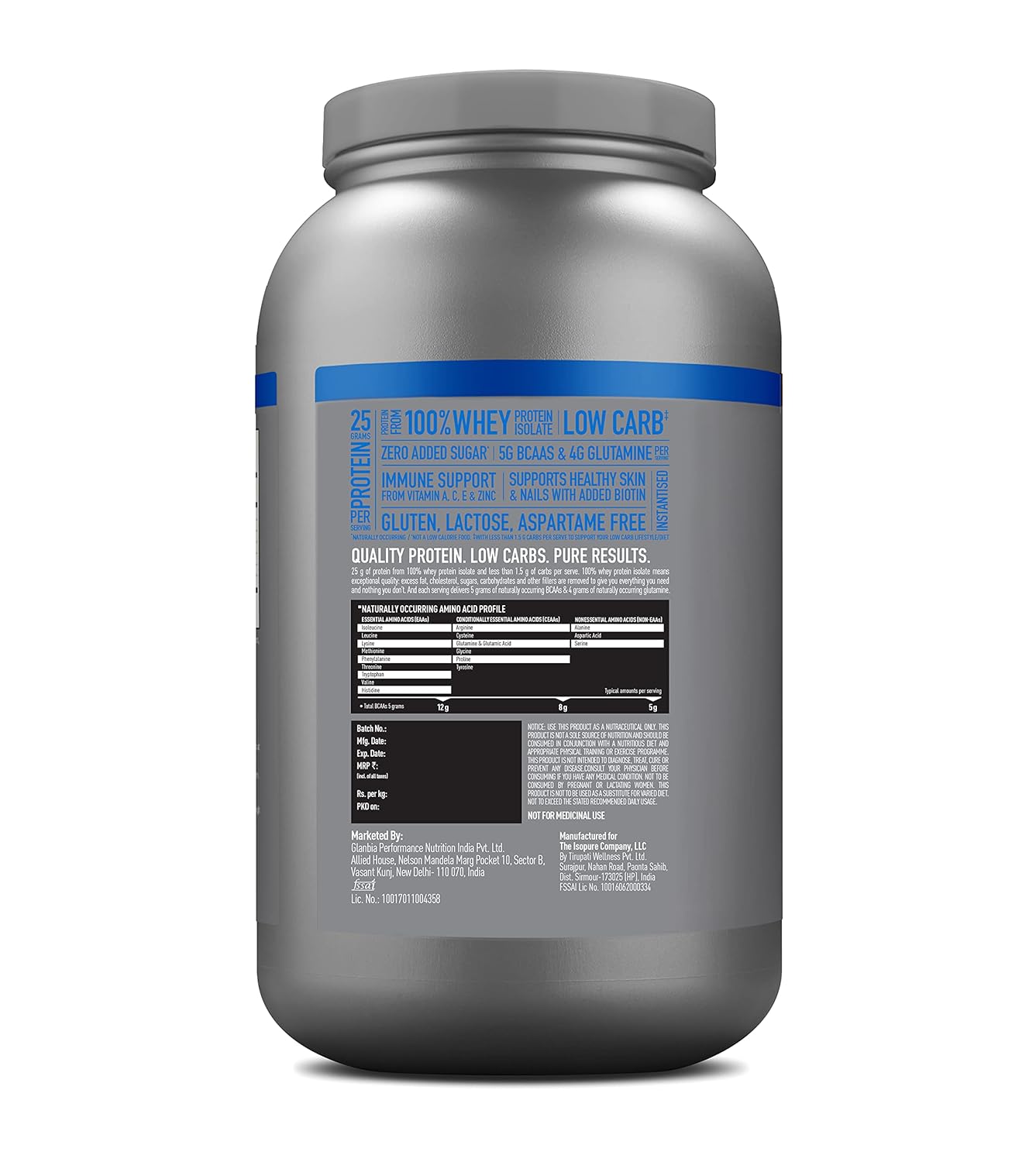 Isopure Low carb Whey Isolate 2kg