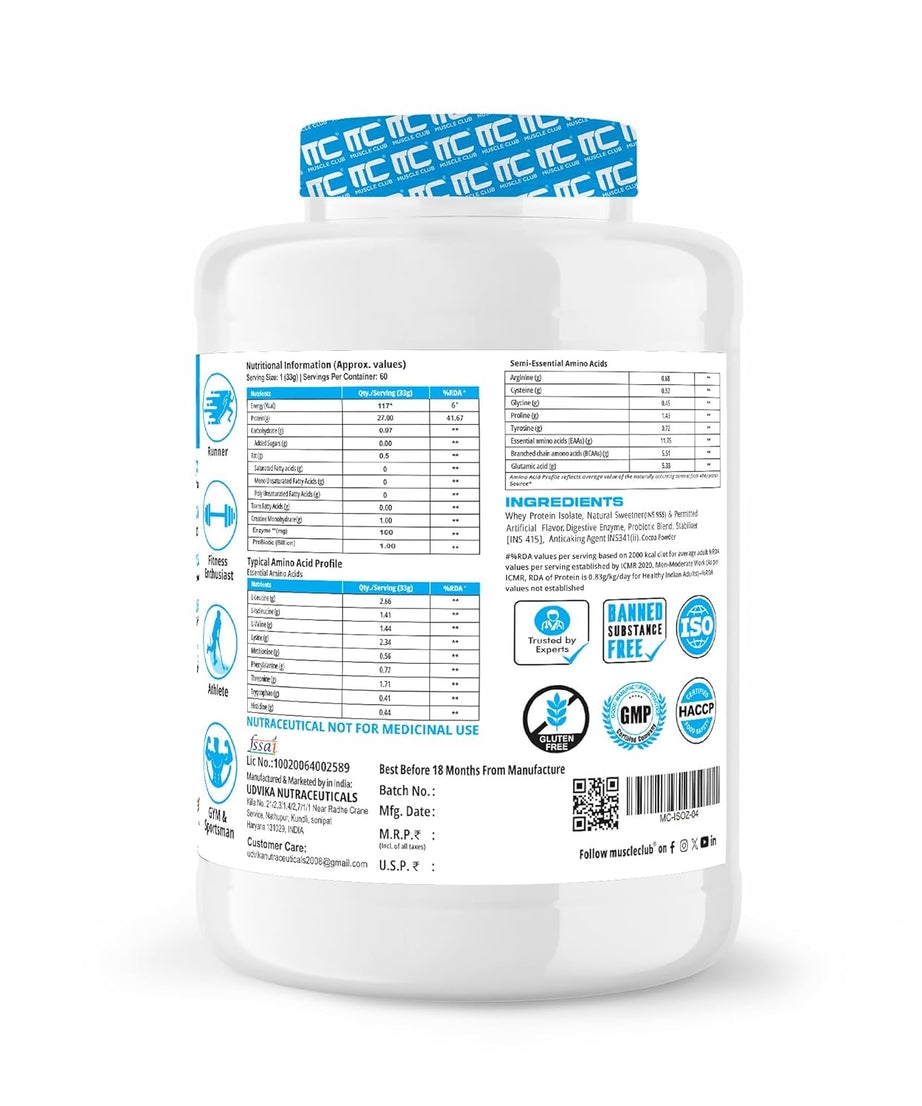 Muscle Club Isolate 100% Protein 2kg