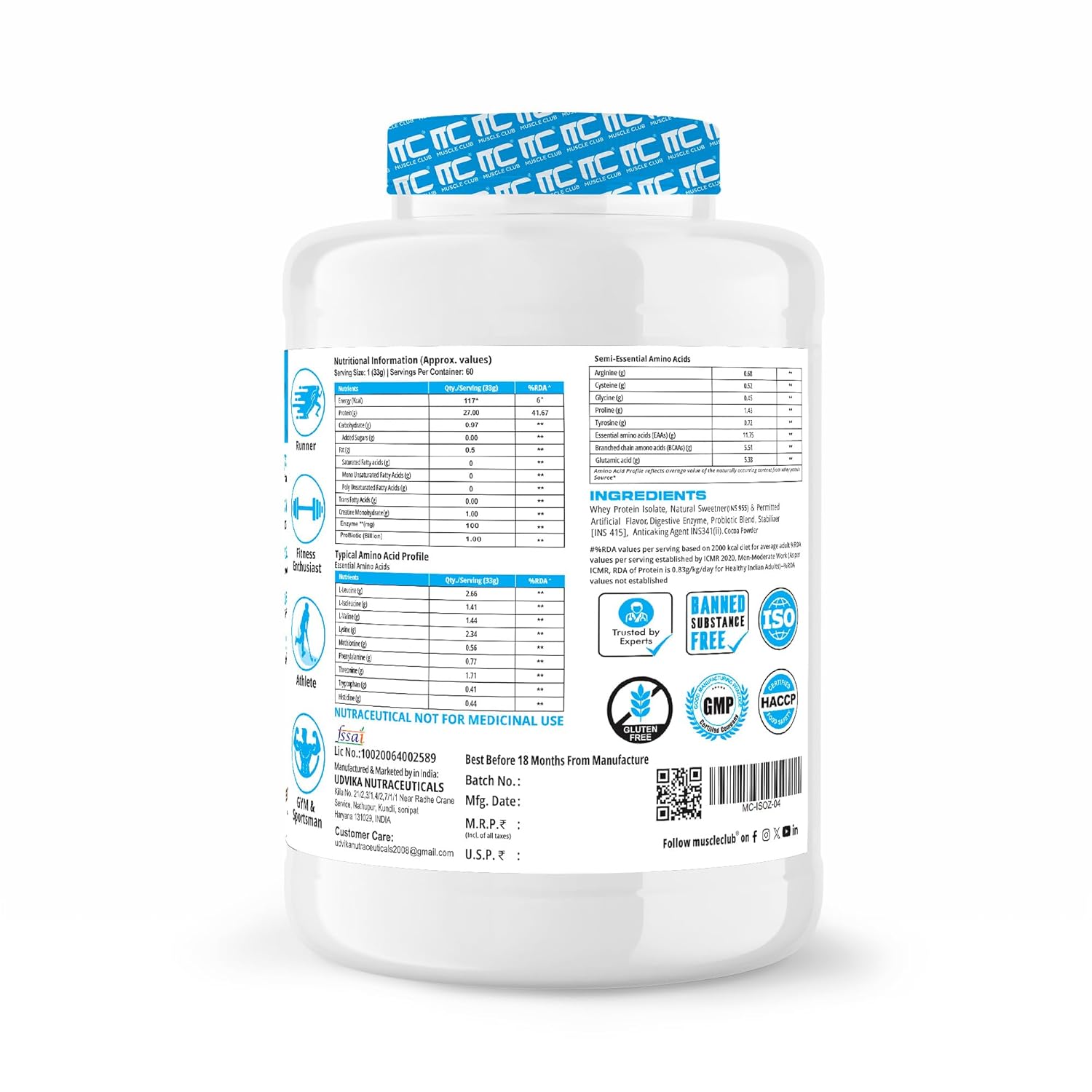 Muscle Club Isolate 100% Protein 2kg