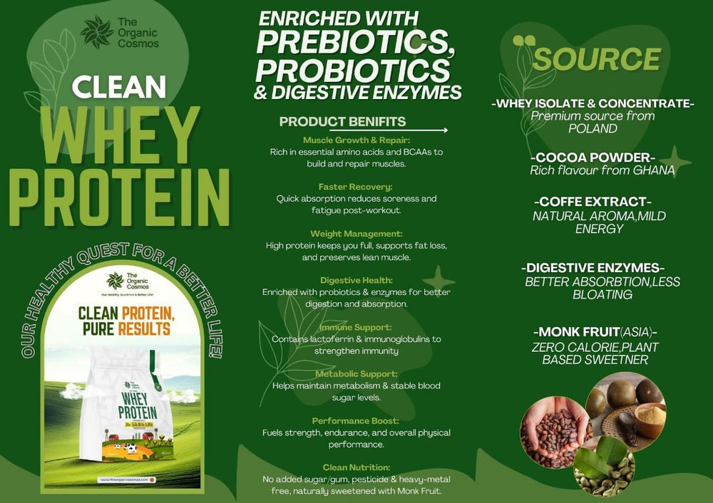 The Organic Cosmos Clean Whey Protein Isolate & Concentrate Double 1kg