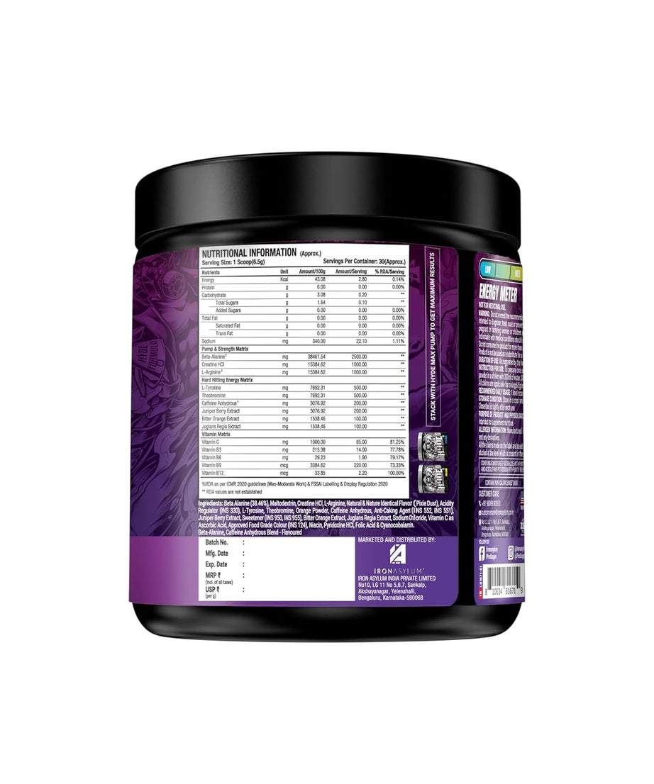 Prosupps Hyde Xtreme Hard Hitting Energy Pre Workout 30servings