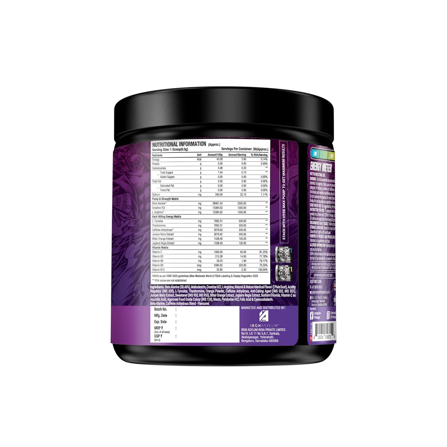 Prosupps Hyde Xtreme Hard Hitting Energy Pre Workout 30servings
