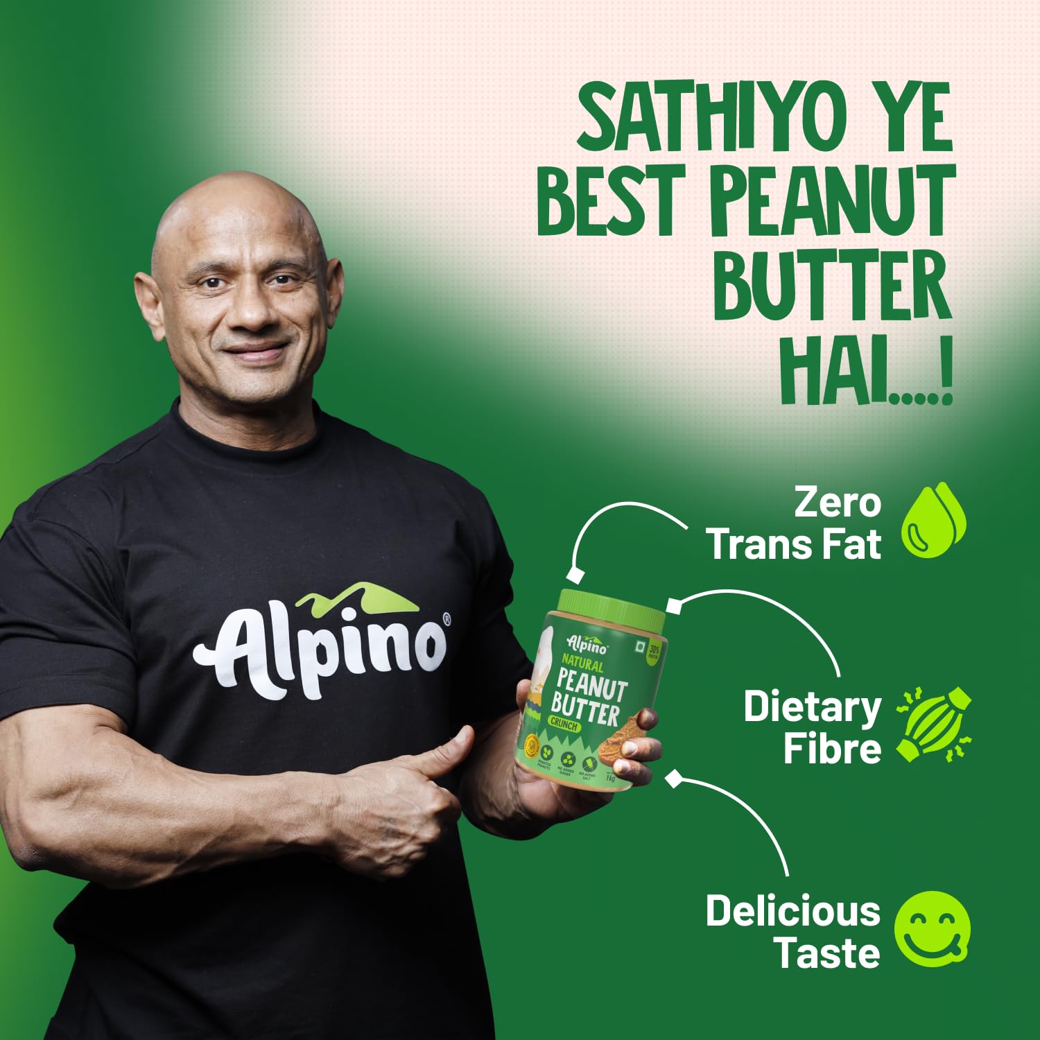 Alpino Natural Peanut Butter Crunch 1kg