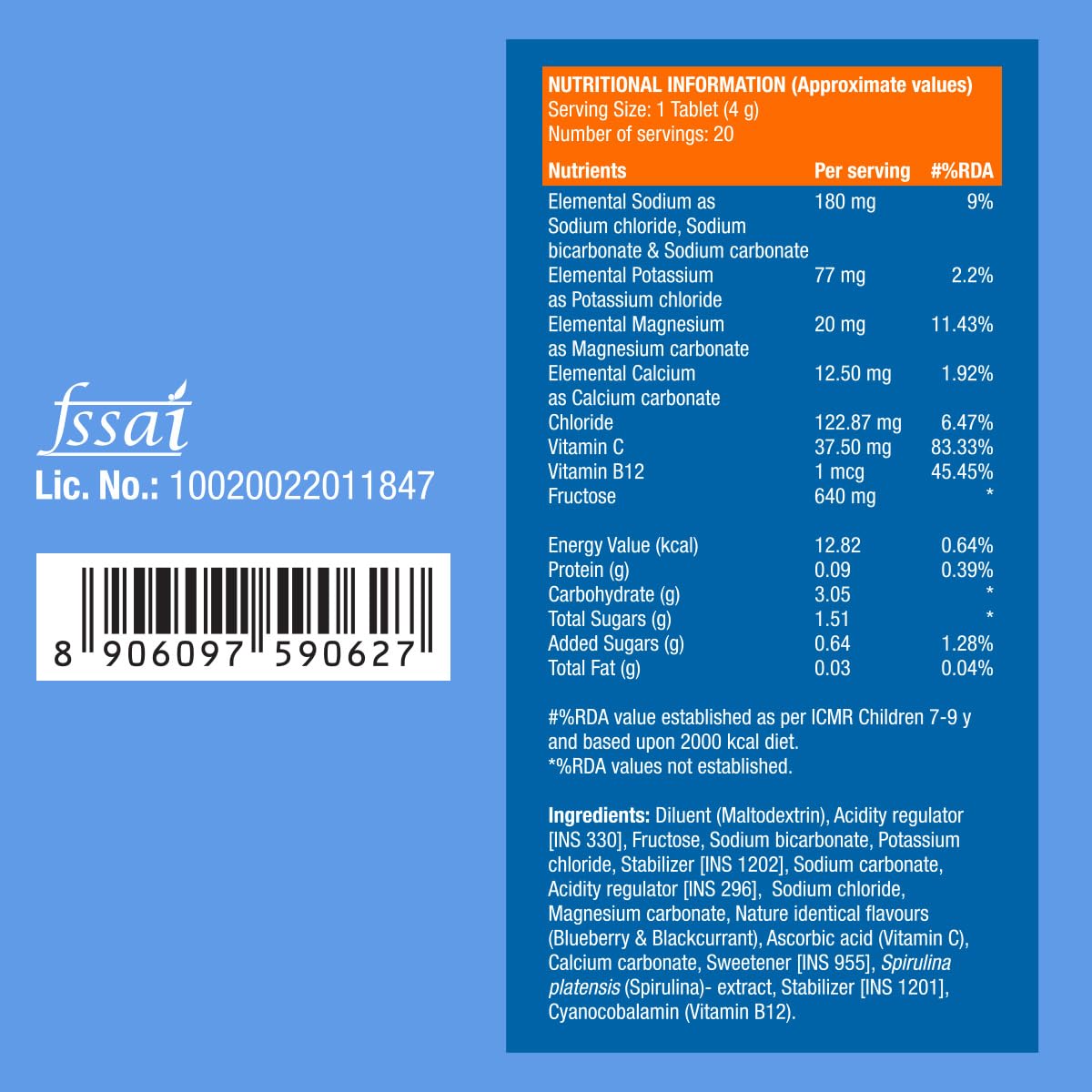 Fast&Up Reload Instant Electrolytes 20 Effervescent Tablets