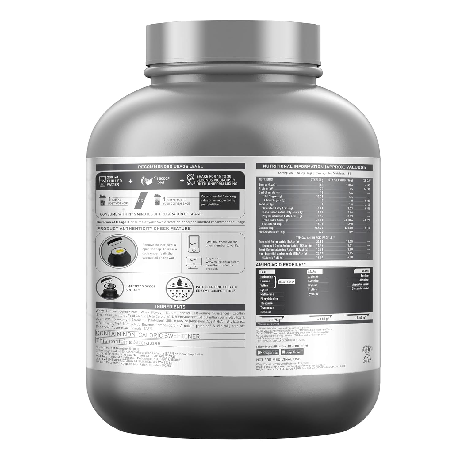 MuscleBlaze Biozyme Performance Whey 2kg