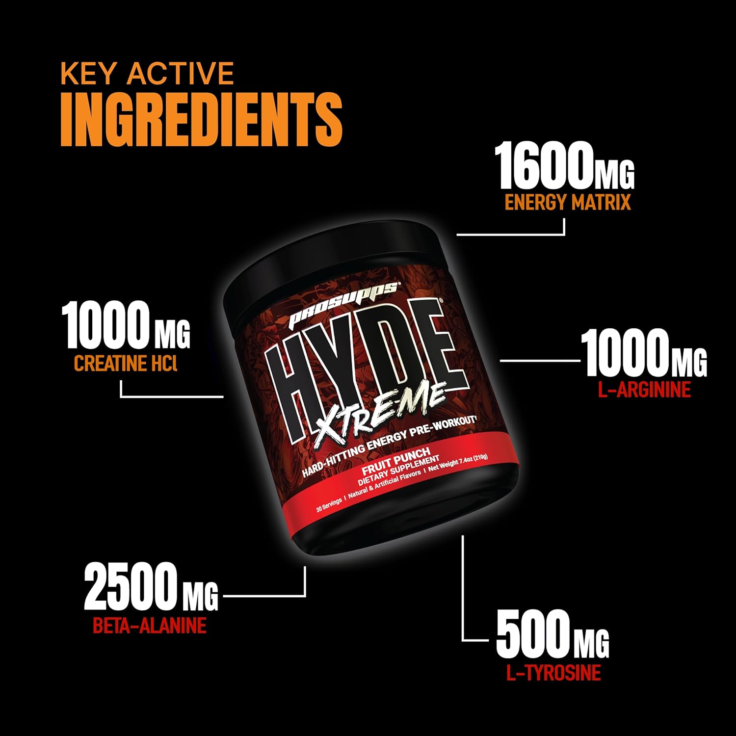 Prosupps Hyde Xtreme Hard Hitting Energy Pre Workout 30servings