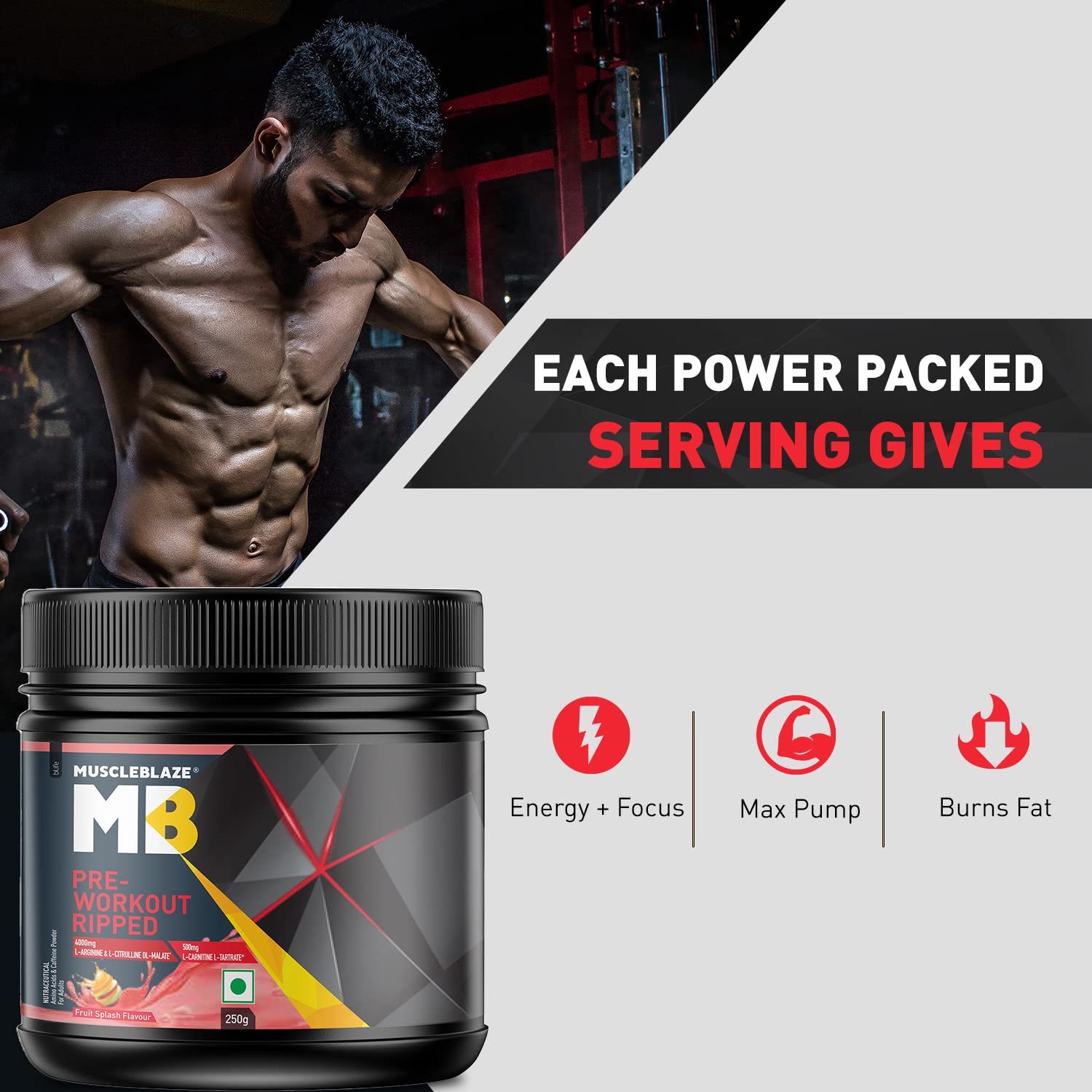 MuscleBlaze Pre-Workout Ripped 250g