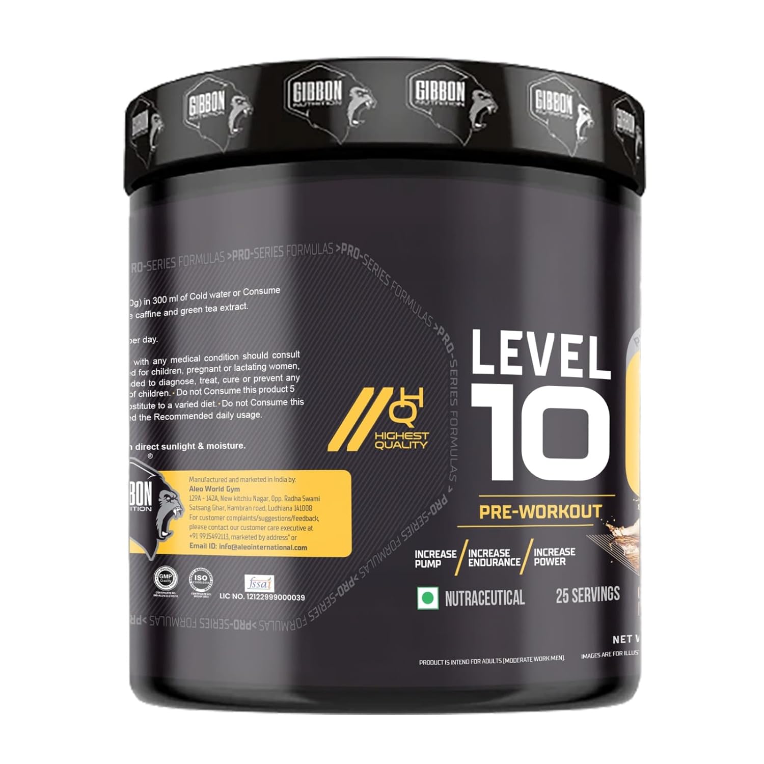 Gibbon Nutrition Level 10 Pre-Workout 250g