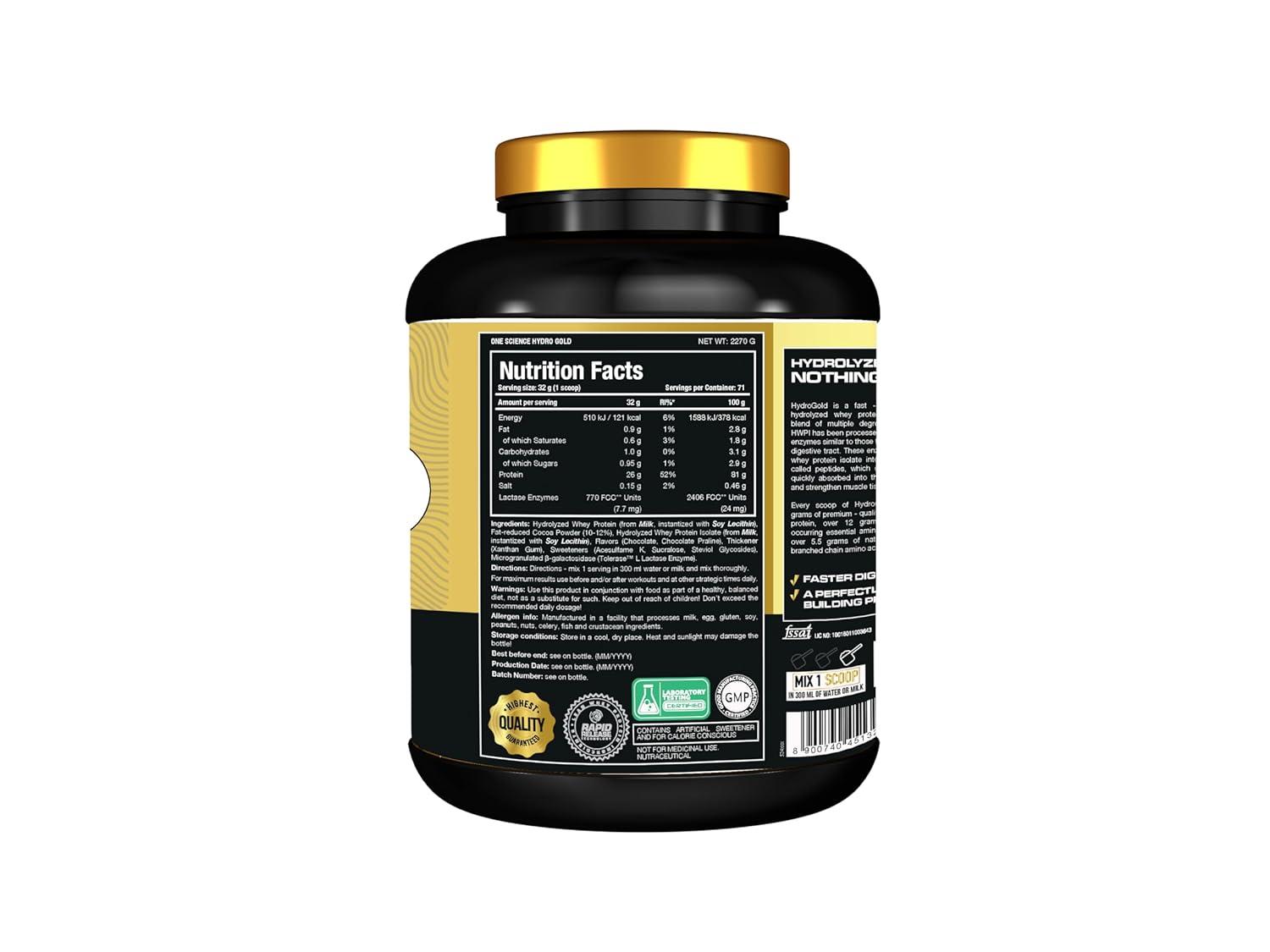 One science nutrition Hydro gold 2.27kg