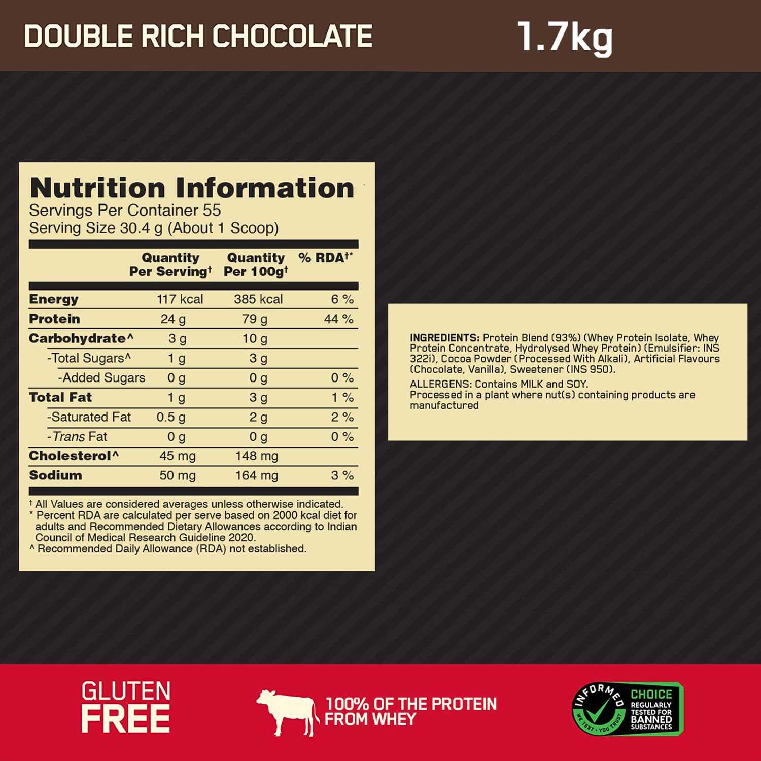 Optimum Nutrition Gold Standard 100% Whey 1.7kg