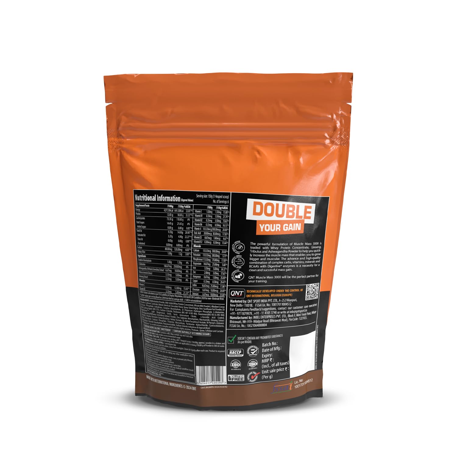 Qnt 3000 Muscle Mass 908g