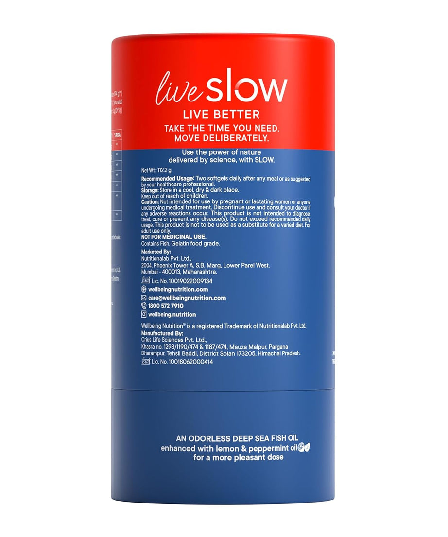 Wellbeing Nutrition Slow Ultra Strength Omega-3 Fish Oil 6X