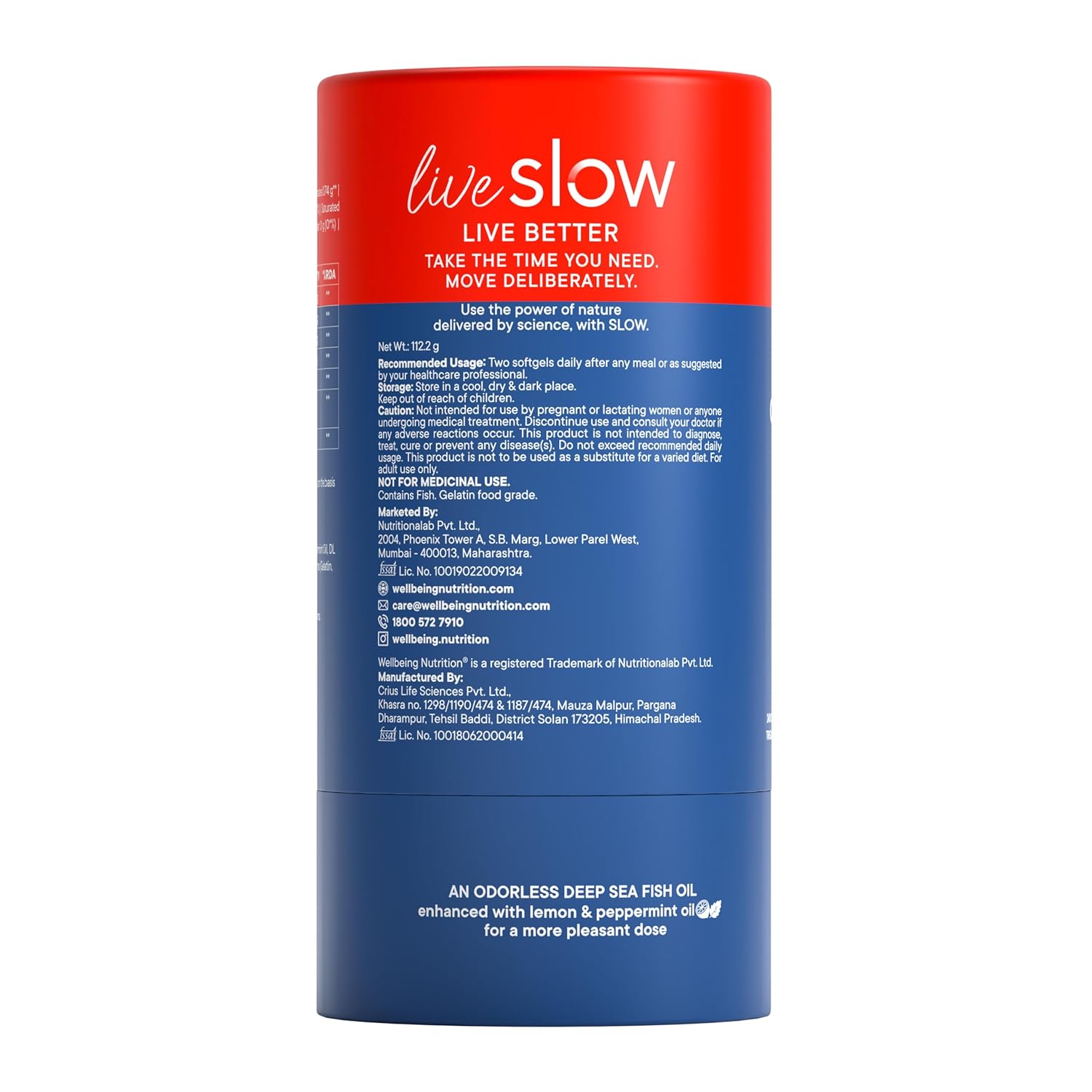 Wellbeing Nutrition Slow Ultra Strength Omega-3 Fish Oil 6X