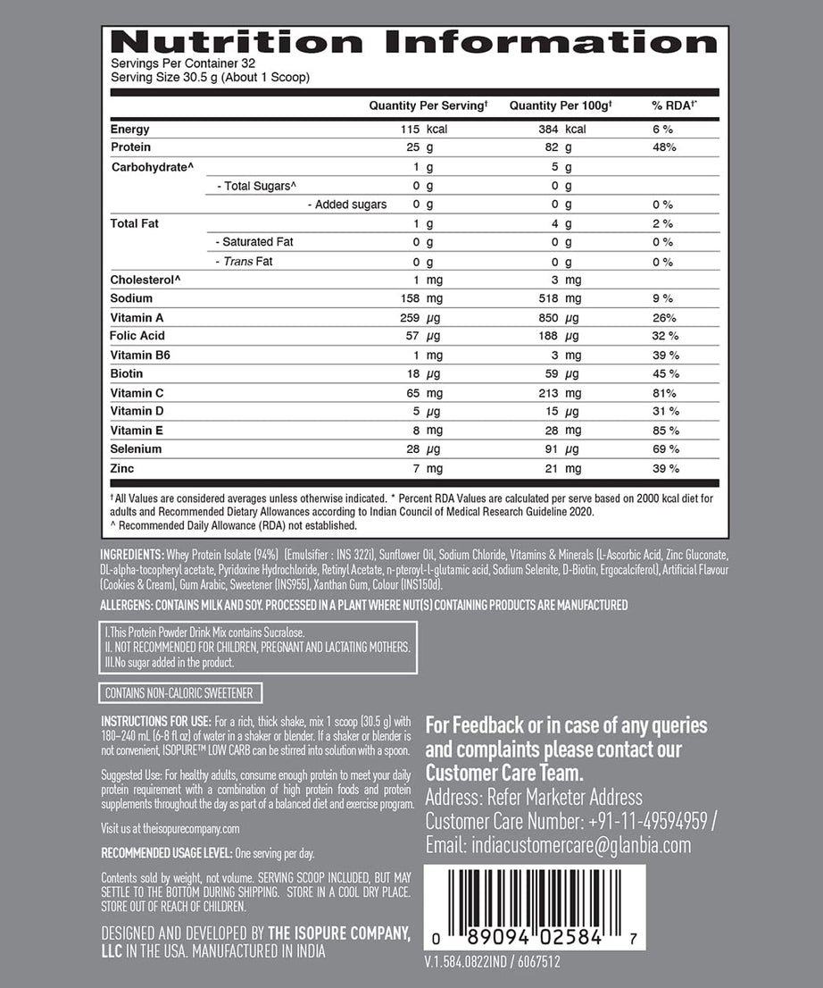 Isopure Low carb Whey Isolate 1kg