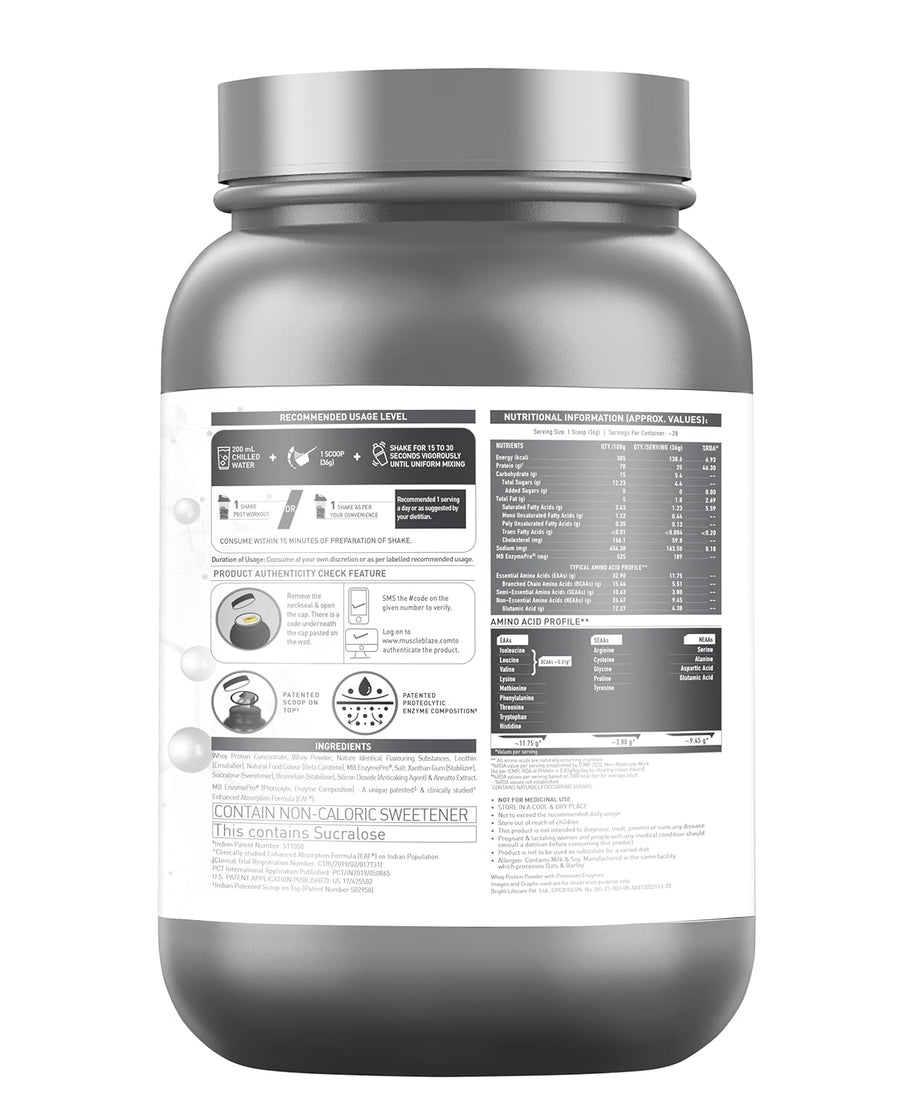 MuscleBlaze Biozyme Performance Whey 1kg