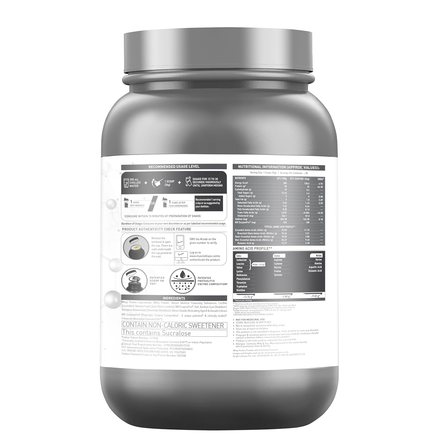 MuscleBlaze Biozyme Performance Whey 1kg