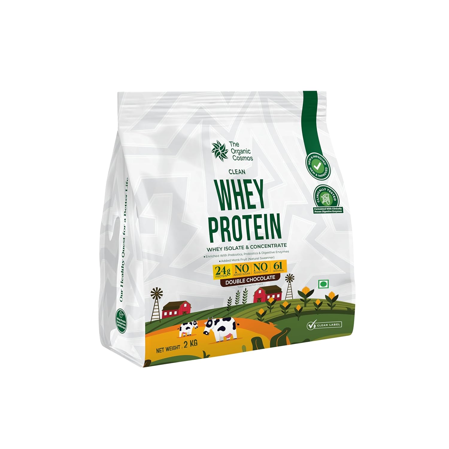 The Organic Cosmos Clean Whey Protein Isolate & Concentrate 2kg