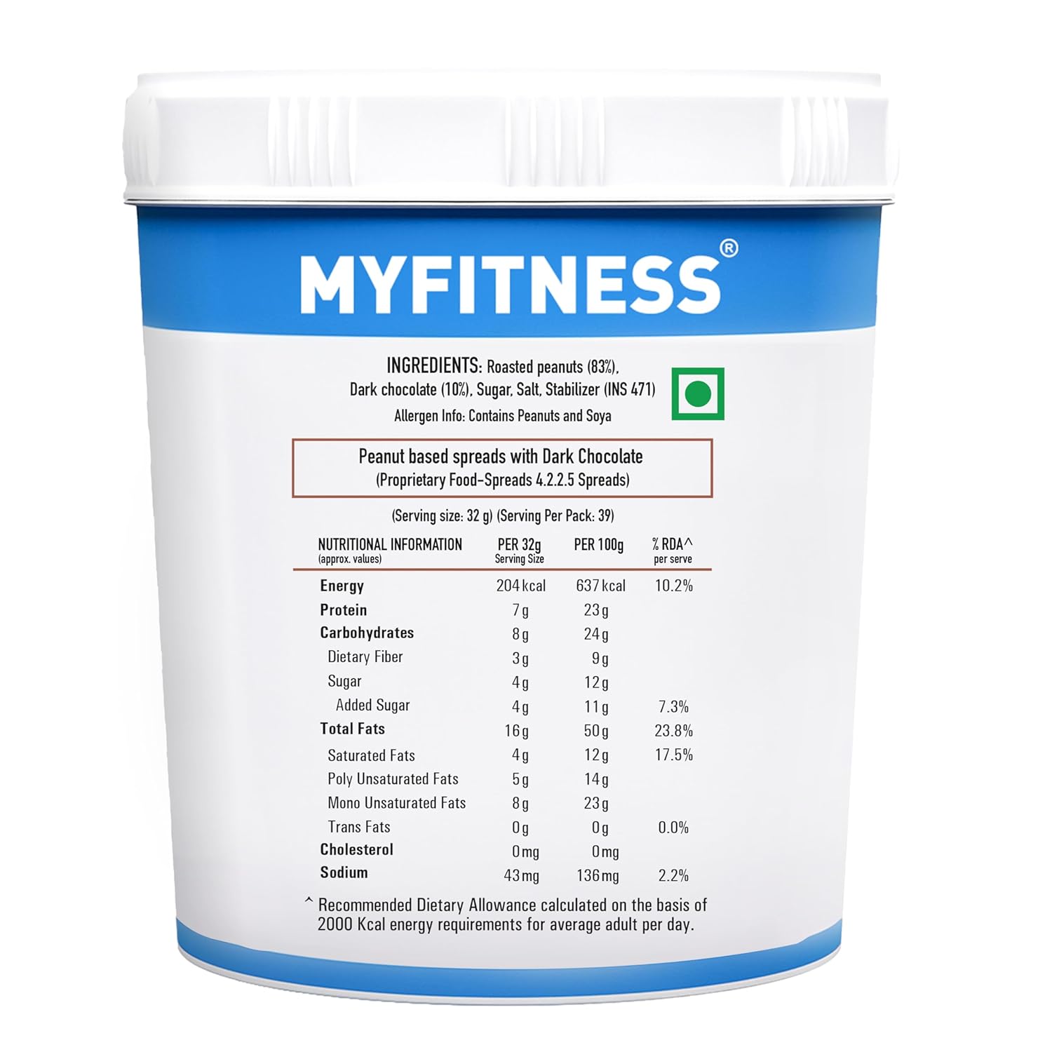 My Fitness Chocolate Peanult Butter Crunchy 1.25kg