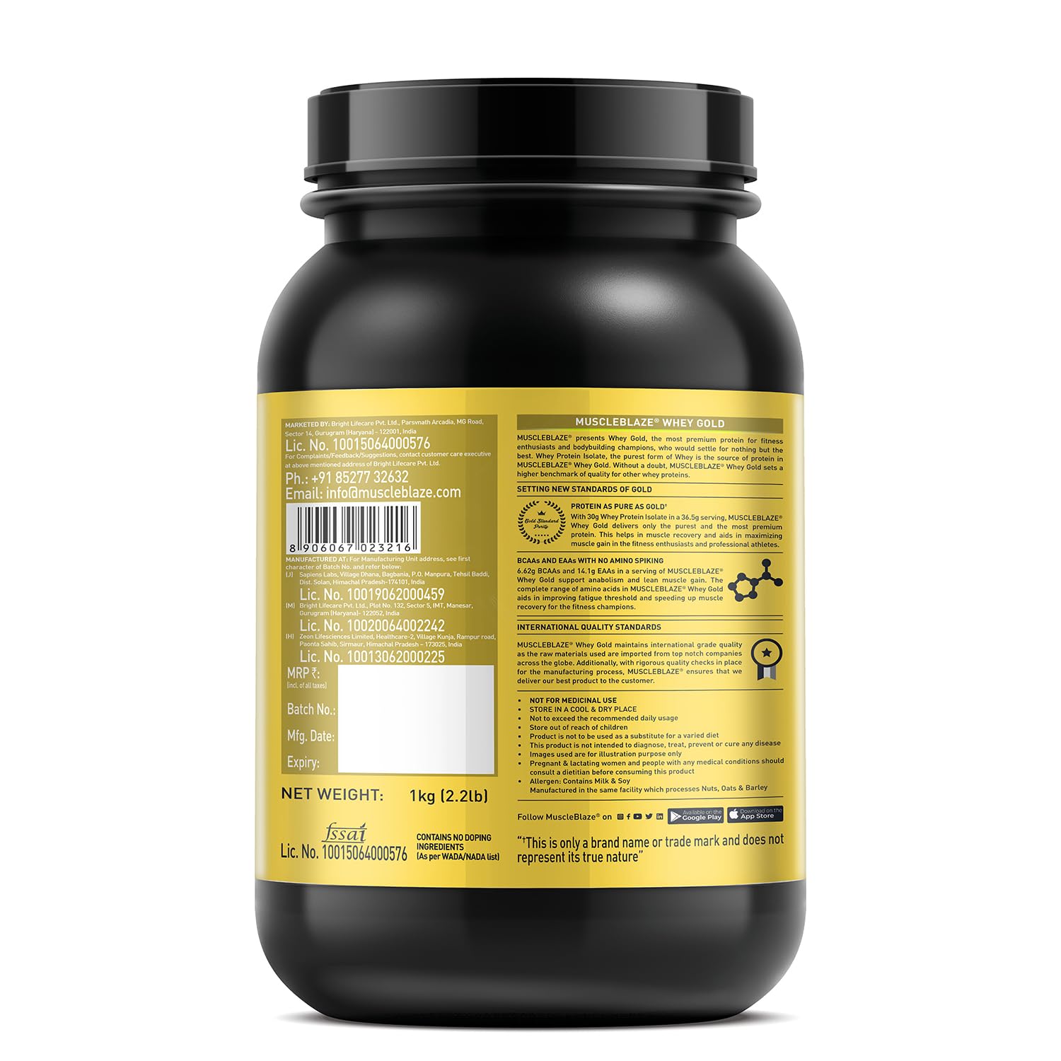 MuscleBlaze Whey Gold 1kg