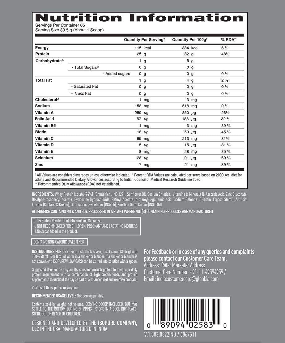 Isopure Low carb Whey Isolate 2kg