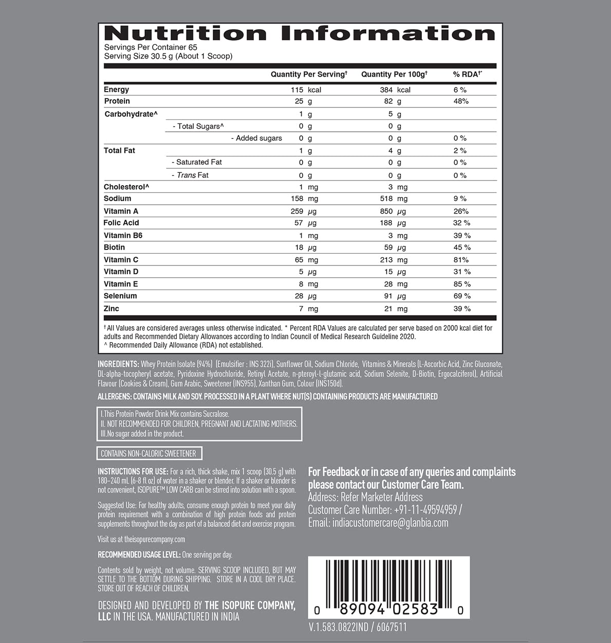 Isopure Low carb Whey Isolate 2kg