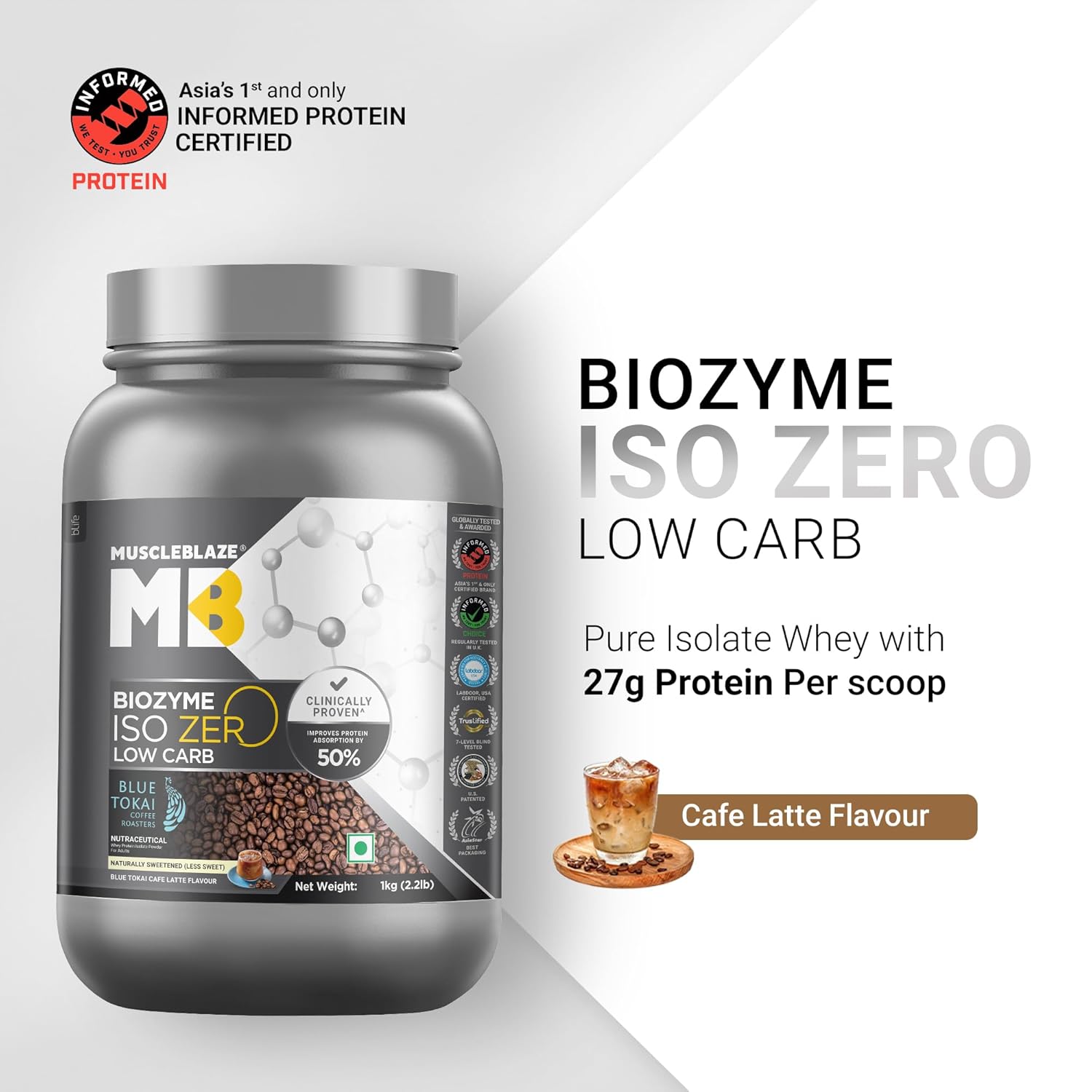 Muscleblaze Biozyme Iso Zero Low Carb 1kg