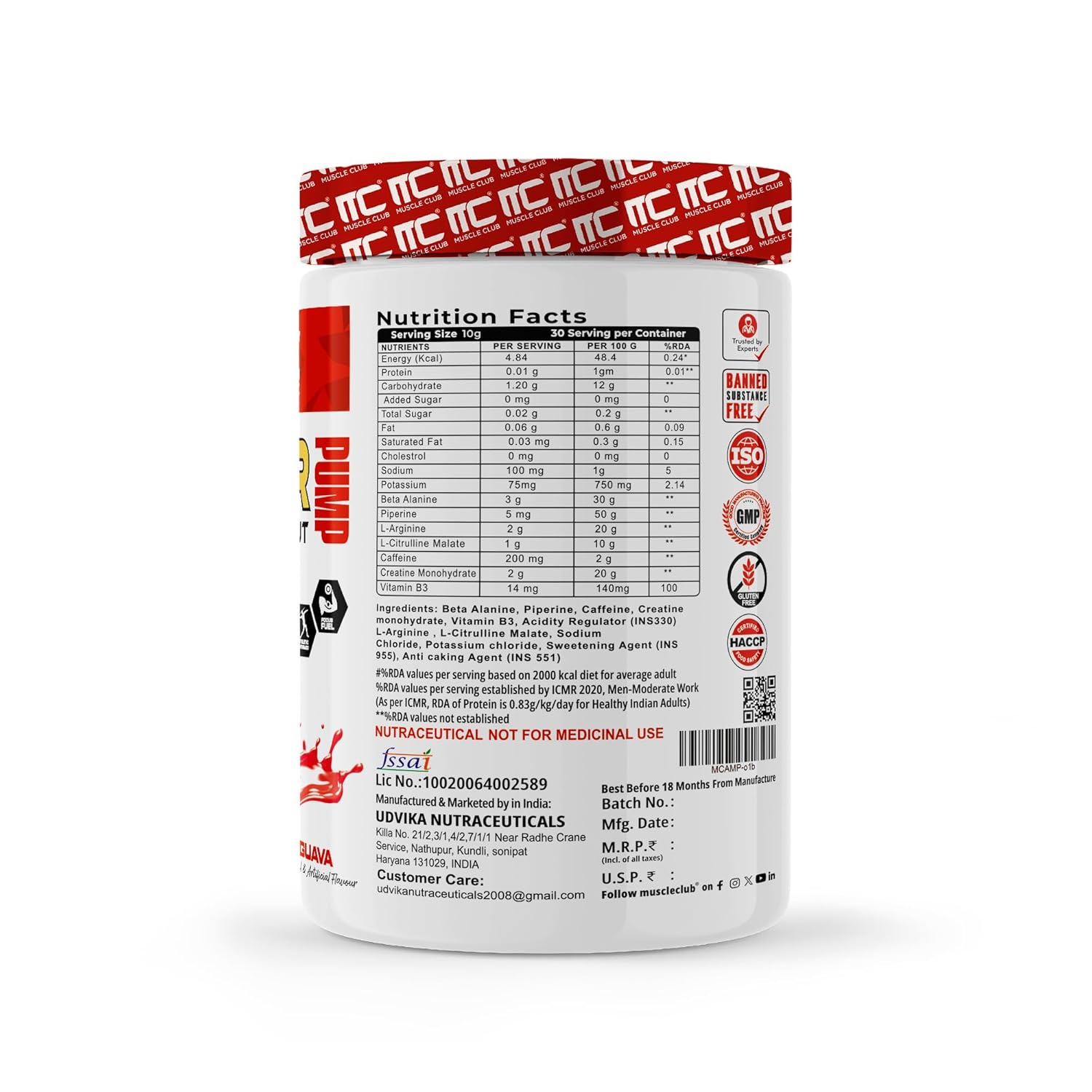 Muscle club Amplifier Pre workout 300g