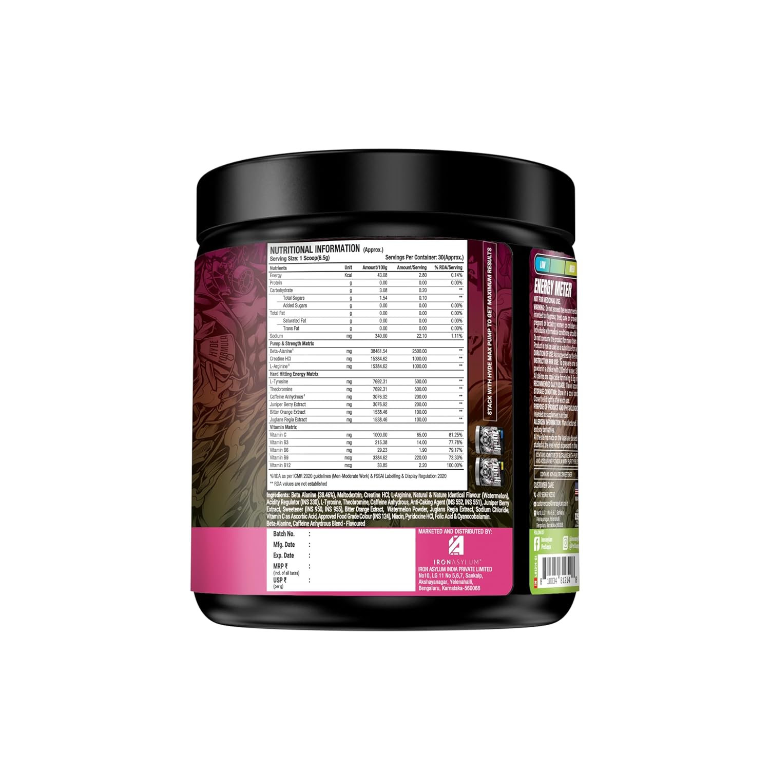 Prosupps Hyde Xtreme Hard Hitting Energy Pre Workout 30servings