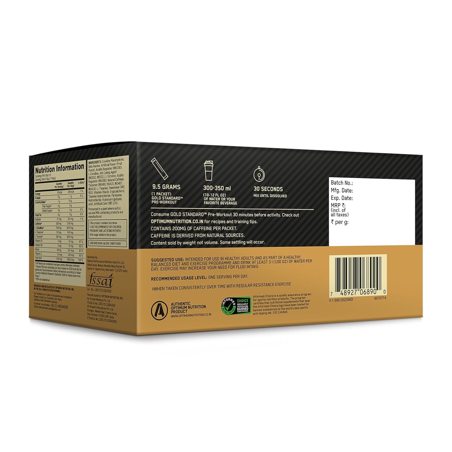 Optimum Nutrition Gold Standard Pre-Workout 142.5g