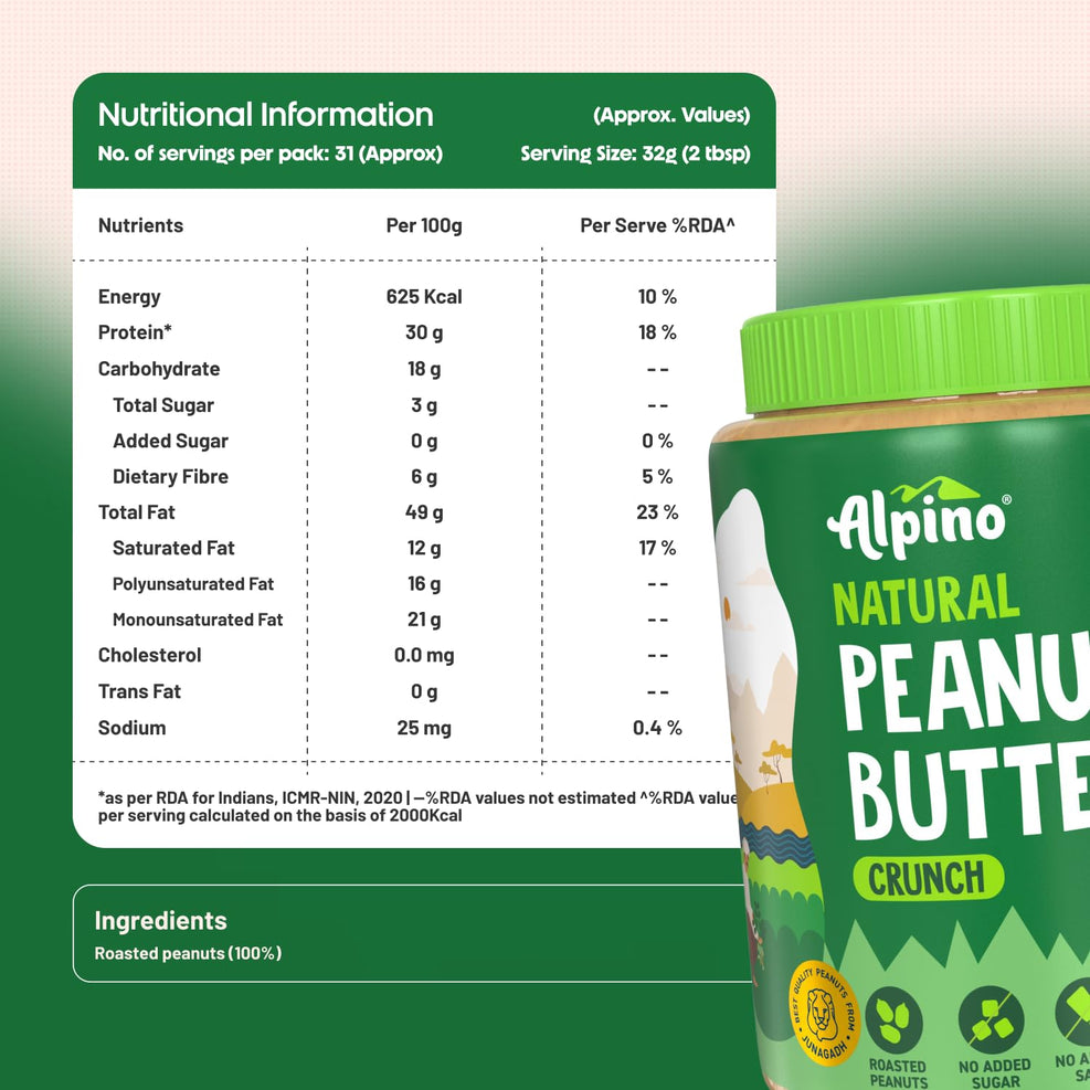 Alpino Natural Peanut Butter Crunch 1kg