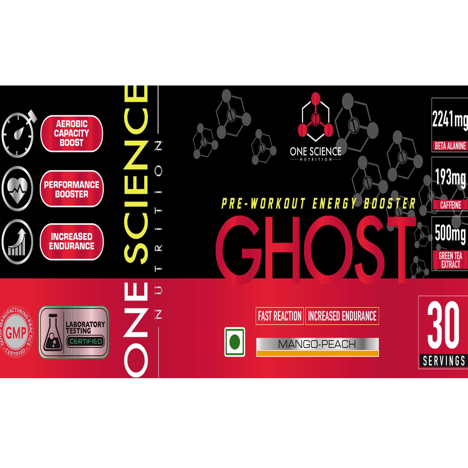 One Science Nutrition Pre-Workout Energy Booster Ghost Mango- 390g