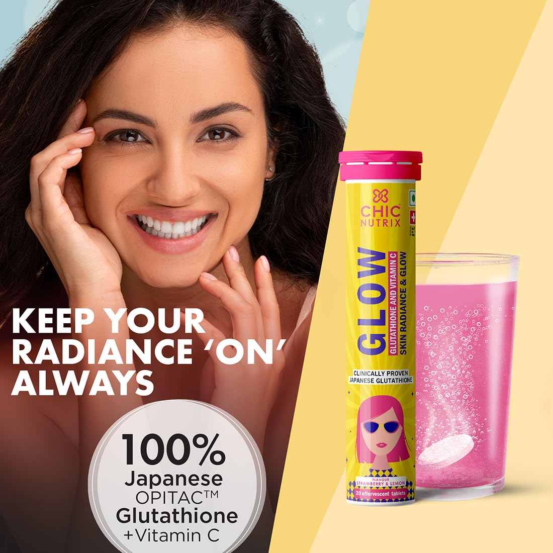 Fast&Up Chic Nutrix Glow Glutathione+Vit.C 20 Effervescent Tablets