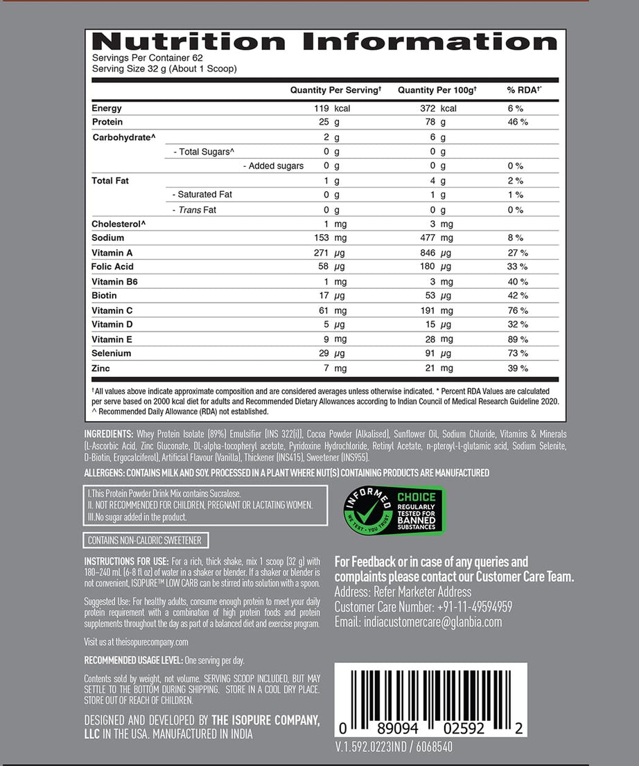 Isopure Low carb Whey Isolate 2kg