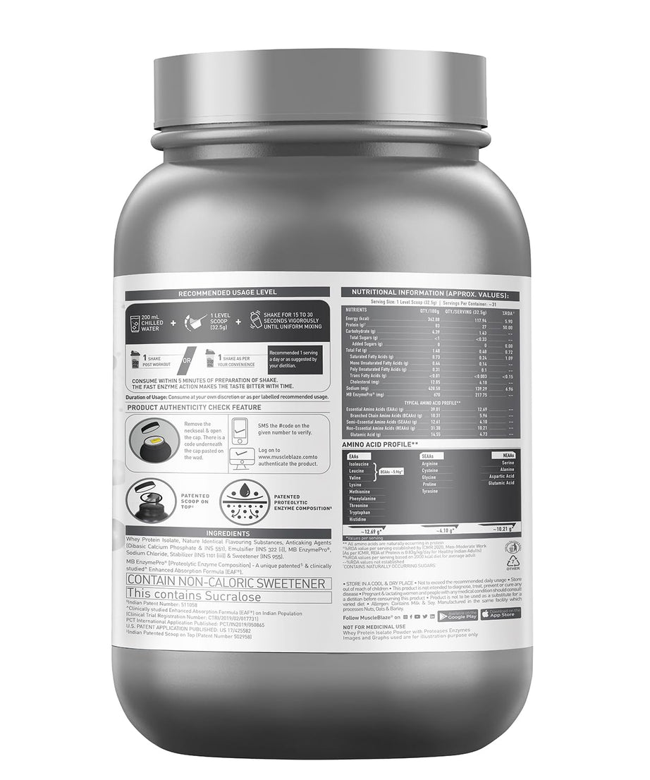 Muscleblaze Iso Zero Low Carb 1kg