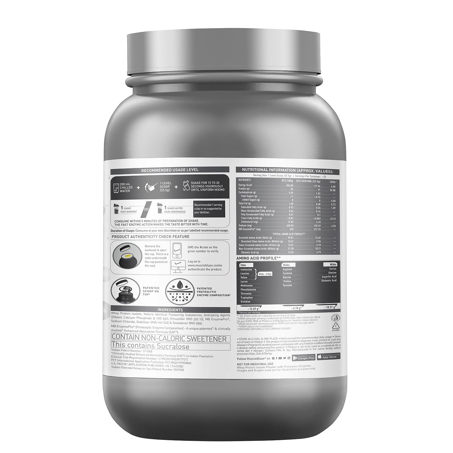 Muscleblaze Iso Zero Low Carb 1kg