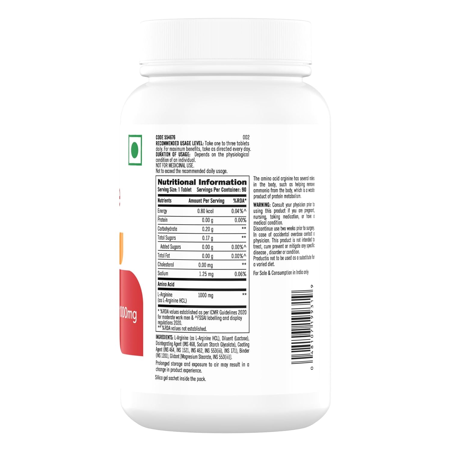 Gnc L-Arginine 1000Mg
