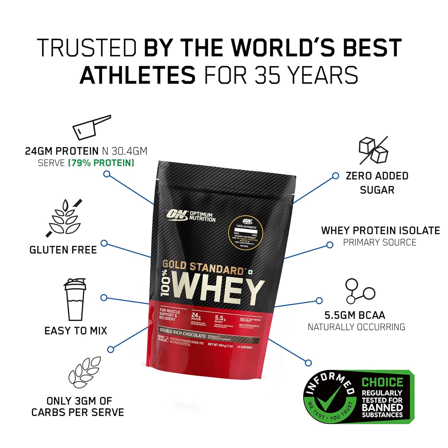 Optimum Nutrition Gold Standard 100% Whey 454g