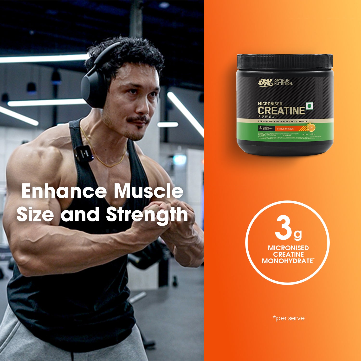 Optimum Nutrition Micronised Creatine Citrus 250g