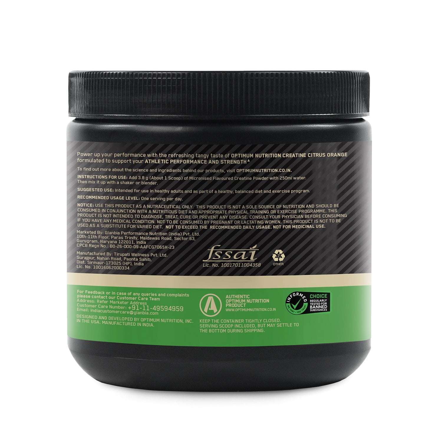 Optimum Nutrition Micronised Creatine Citrus 250g