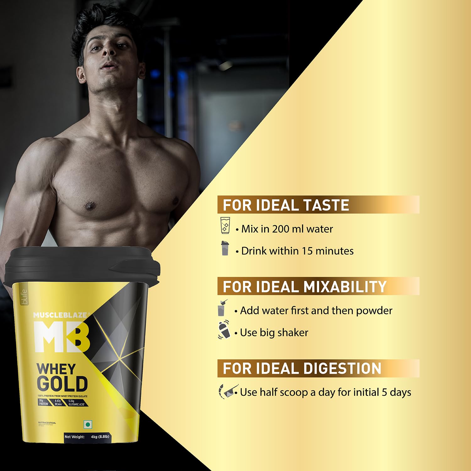 MuscleBlaze Whey Gold 4kg