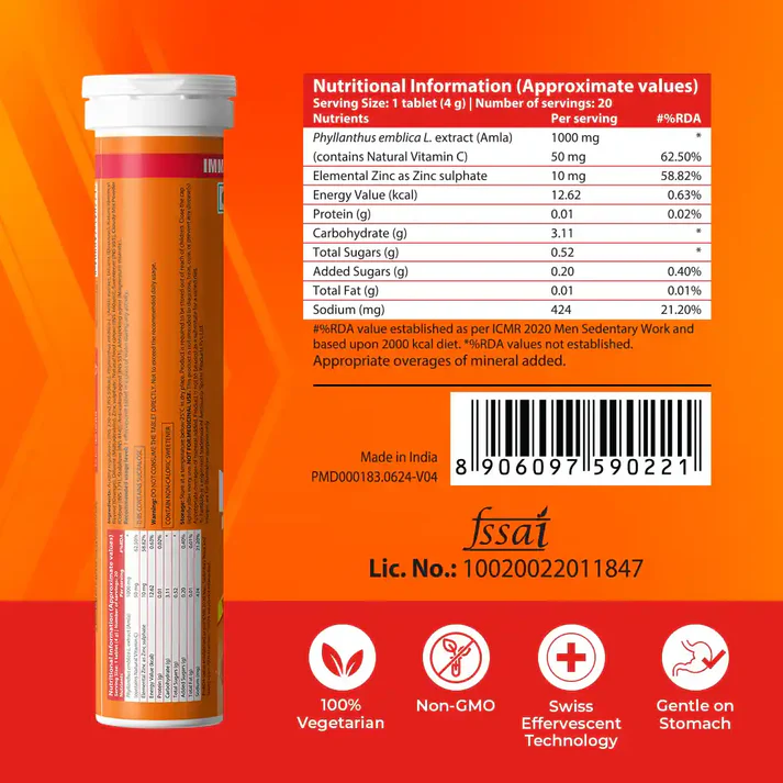 Fast&Up Immunity Booster Fizzy Orange