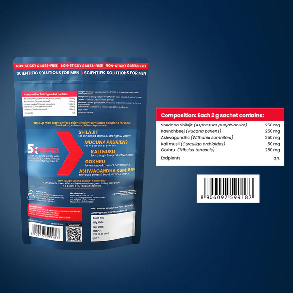 Fast&Up Man Extend Pure Himalayan Shilajit -X 20sachet