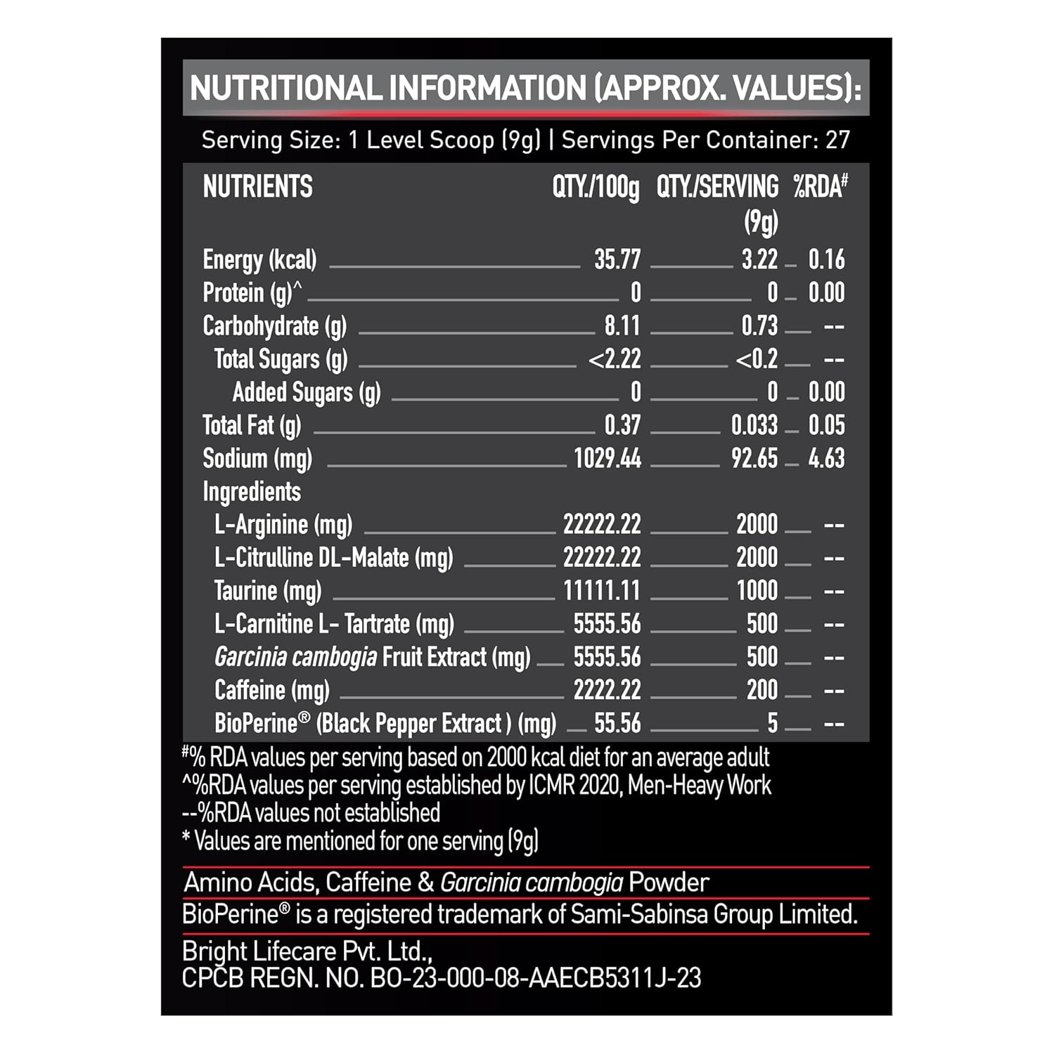 MuscleBlaze Pre-Workout Ripped 250g