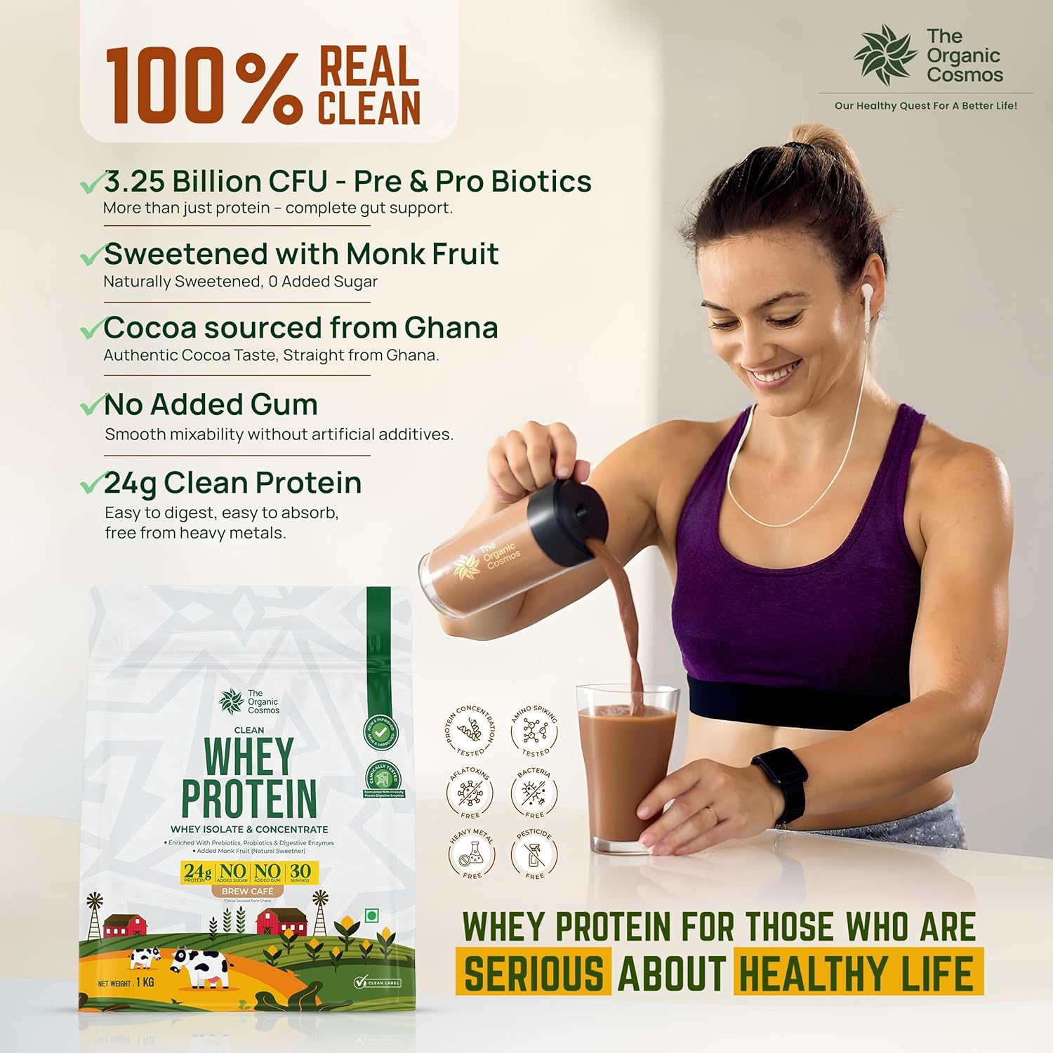 The Organic Cosmos Clean Whey Protein Isolate & Concentrate 2kg